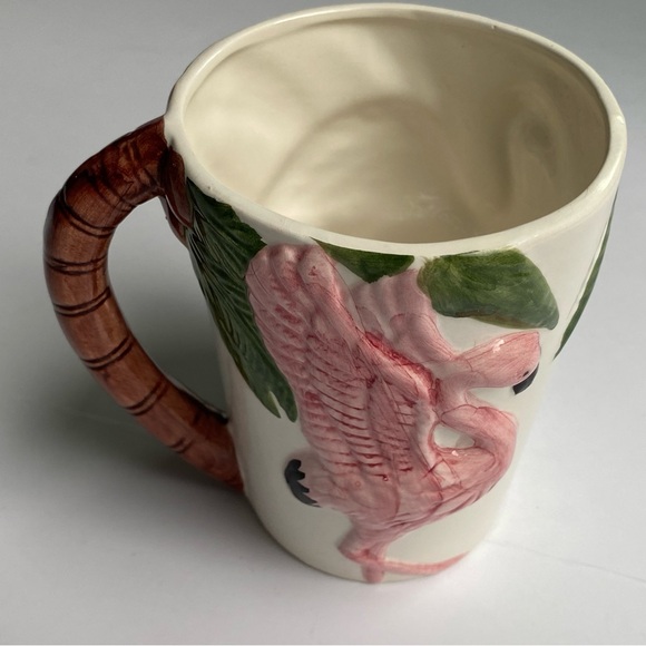 Vintage Flamingo Mug Embossed Pink White 1992 Ceramic says Florida Birds Nature - Picture 15 of 15